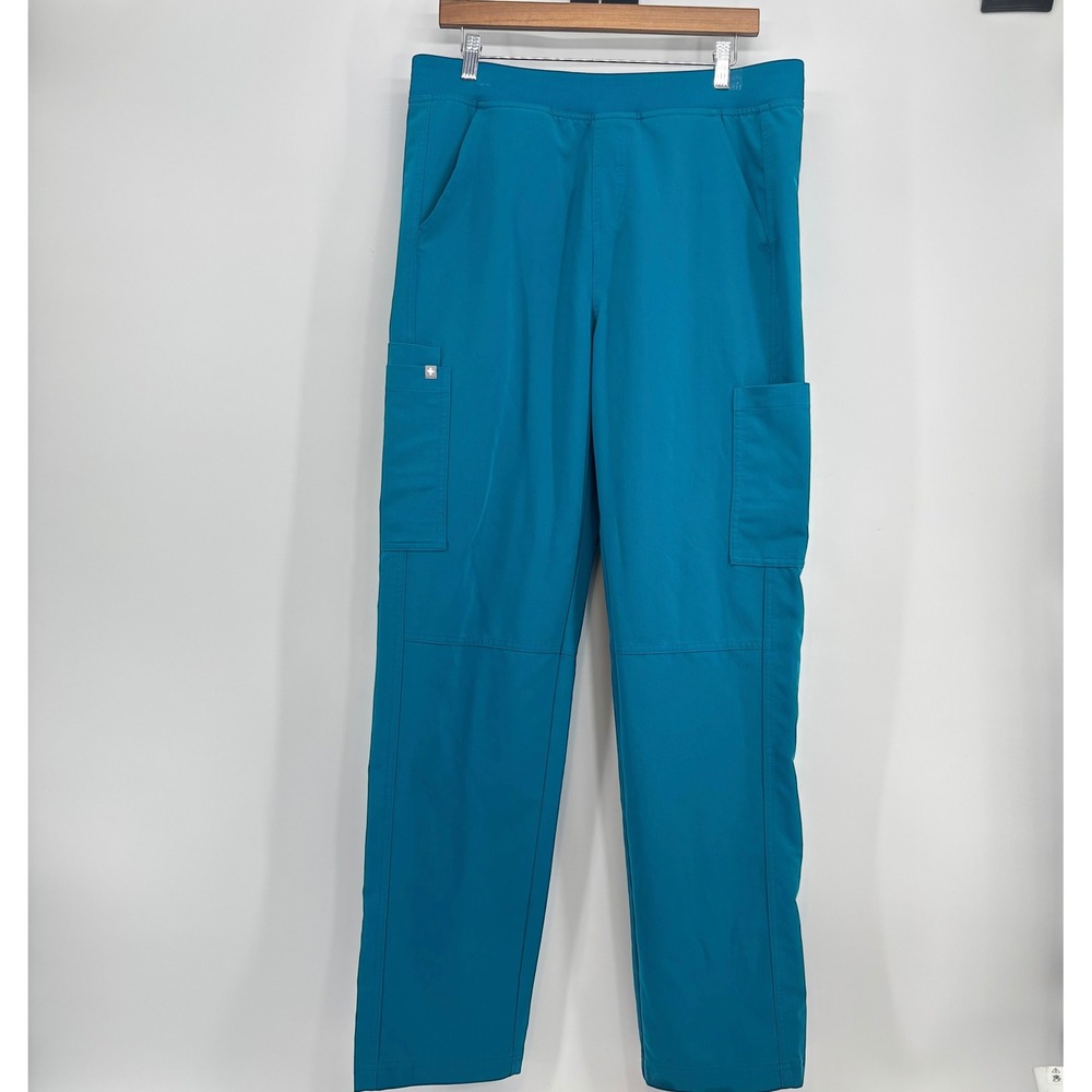 FIGS Technical Collection Women Medium Teal Cargo
Scrub Pants Straight Leg 31"